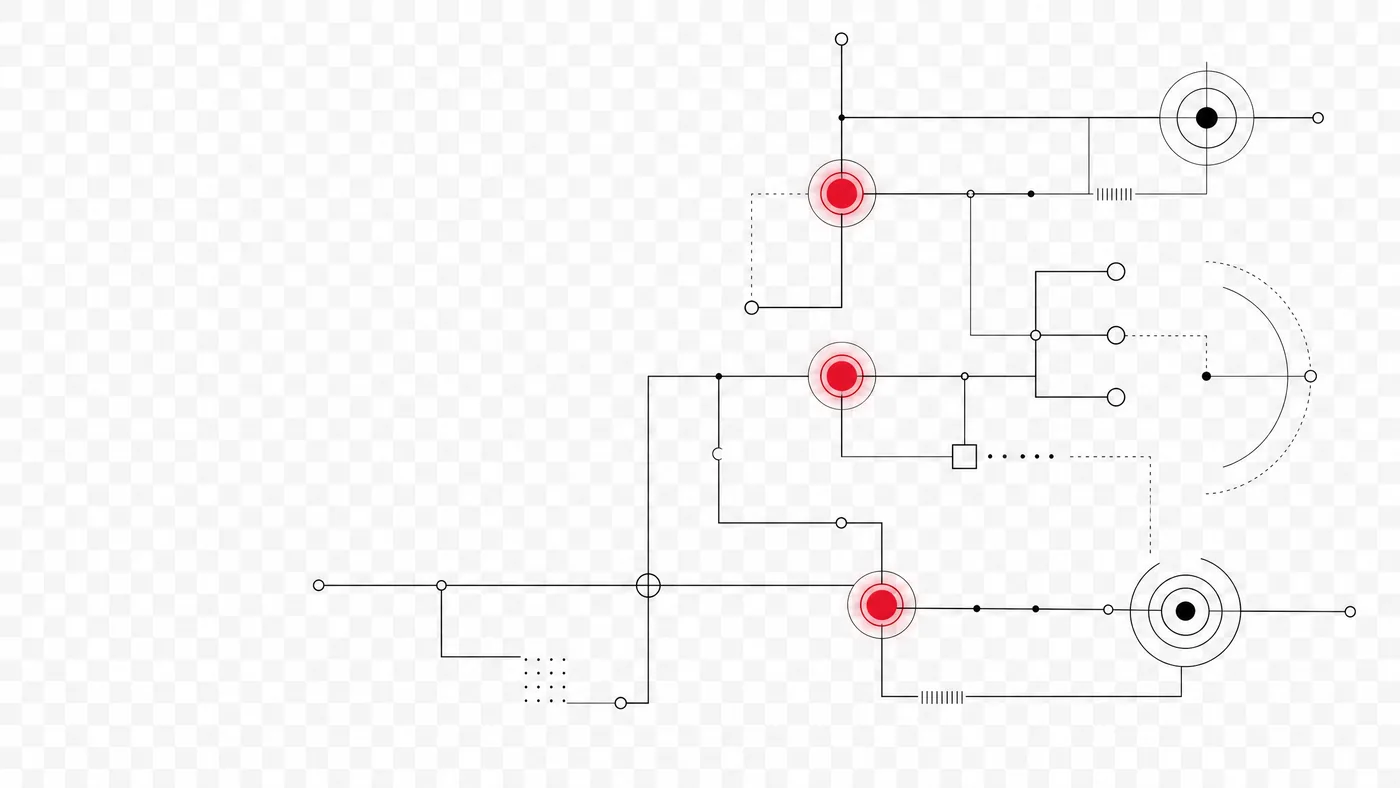 Abstract operations map connecting strategy, supply chain, policy and outcomes